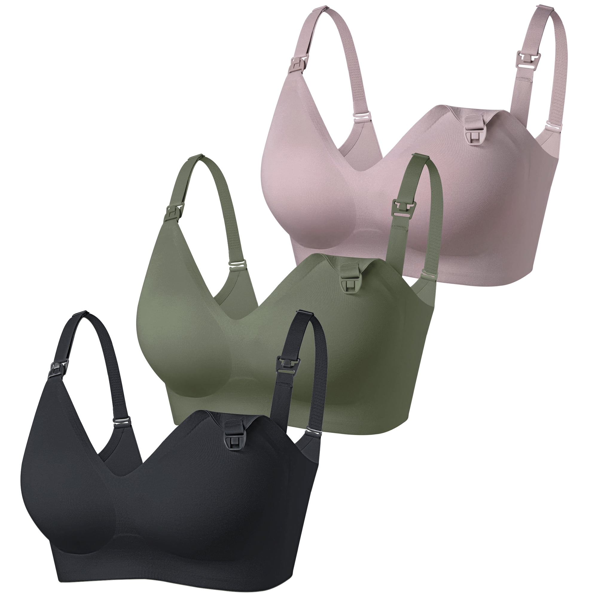 Seitop 3 Pack Nursing Bra Seamless Breastfeeding Bras with Extra Washable  Nursing Pad Maternity Sleep Bralette for Women, Multicoloured, M : Buy  Online at Best Price in KSA - Souq is now