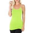 thumbnail image 1 of Womens Seamless Nylon Solid Cami Long Tank Top, 1 of 7