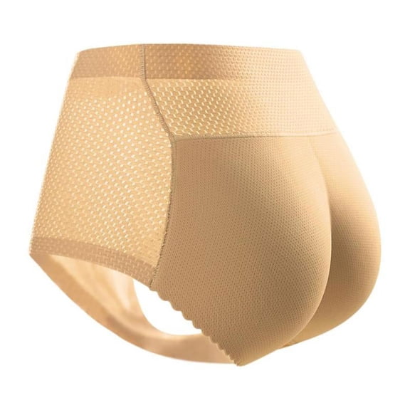 Womens Seamless Padded Hip Lift Up Enhancer Shaper Shapewear Panties Underwear Fake Sponge Buttocks Shaper Panty - Skin