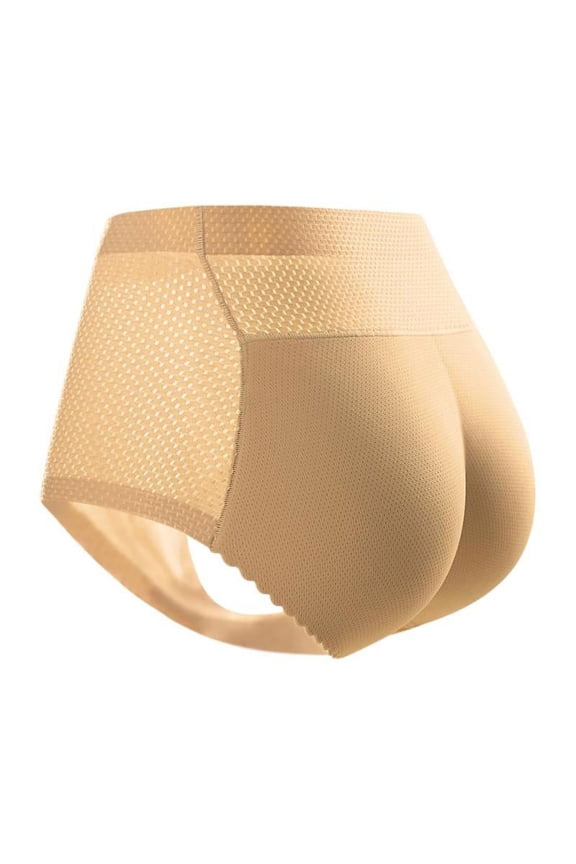 Womens Seamless Padded Hip Lift Up Enhancer Shaper Shapewear Panties Underwear Fake Sponge Buttocks Shaper Panty - Skin