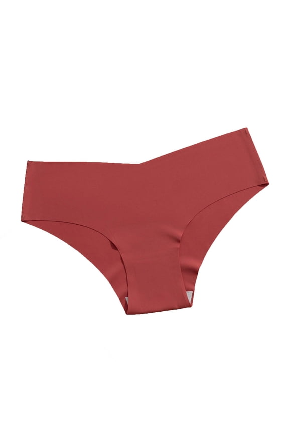 Womens Seamless Panties No VPL - 100% Cotton Cheeky Underwear No Show & Invisible, Red for Everyday Comfort,Size M