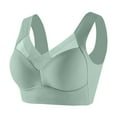 thumbnail image 1 of Womens Seamless Push up Wireless Bra,Wireless Sports Bra for Womens,Plus Size Mesh V-Neck Gathering Bra Underwear Tops, Everyday Bra Wireless Push up Bras for Women Green 5XL, 1 of 2