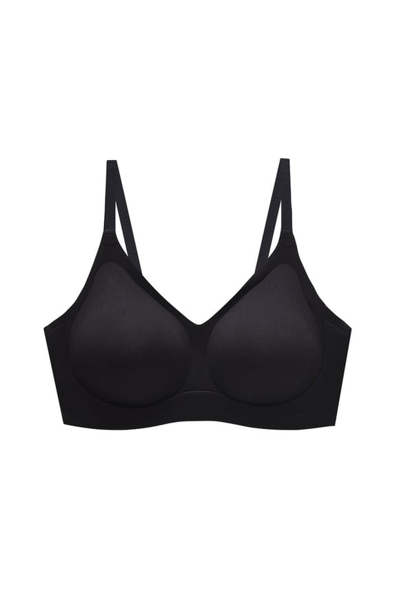 Womens Seamless Push up Bras, No Underwire V Neck Bralettes, Soft Support Full Cup Comfortable Bra
