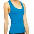 thumbnail image 1 of Womens Seamless Racerback Tank Top Stretch Sleeveless Basic Cami Turquoise New, 1 of 1