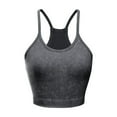 thumbnail image 1 of Womens Seamless Ribbed High Neck Sports Bra - Racerback Padded Slim Fit Camisoles Crop Tank Top Yoga Bras, 1 of 2