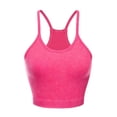 thumbnail image 1 of Womens Seamless Ribbed High Neck Sports Bra - Racerback Padded Slim Fit Camisoles Crop Tank Top Yoga Bras, 1 of 2