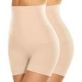 thumbnail image 1 of Womens Seamless Shaping Boyshorts Panties, Slip Shorts Under Dresses High Waisted Shapewear for Women Tummy Control Underwear, 1 of 6