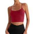 thumbnail image 1 of Womens Seamless Sports Bra Workout Crop Top Ribbed Padded Longline Wirefree Medium Support Tank Tops Fitness, 1 of 4
