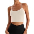 thumbnail image 1 of Womens Seamless Sports Bra Workout Crop Top Ribbed Padded Longline Wirefree Medium Support Tank Tops Fitness, 1 of 4