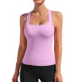 thumbnail image 1 of Womens Seamless Tank Tops Built in Bra Workout Top Square Neck Yoga Running Sports Tops, 1 of 8