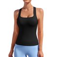 thumbnail image 1 of Womens Seamless Tank Tops Built in Bra Workout Top Square Neck Yoga Running Sports Tops, 1 of 8
