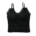 thumbnail image 1 of Womens Seamless Thermal Camisole Adjustable Straps Lace Detail Built-in Pad Warm Sleepwear Top Comfortable Undershirt, 1 of 5