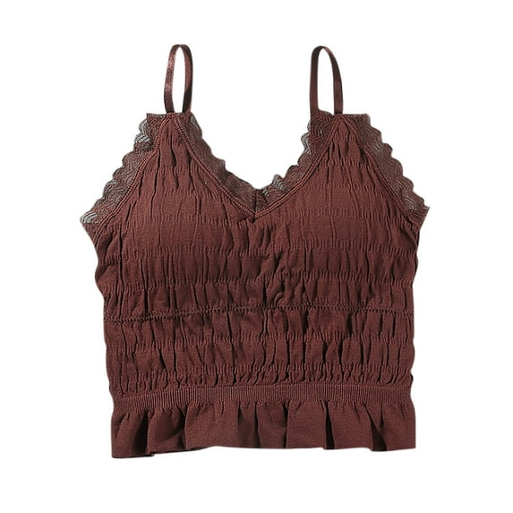 Womens Seamless Thermal Camisole Adjustable Straps Lace Detail Built-in Pad Warm Sleepwear Top Comfortable Undershirt