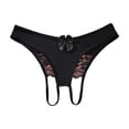 thumbnail image 1 of VONCOS Womens Seamless Thong No Panty Lines - Soft Stretch Underwear with Lace & Bow Detail for Everyday Comfort, Black,Size XL, 1 of 4
