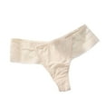 thumbnail image 1 of Womens Seamless Thong Panties No Show Invisible Underwear Ultra Soft Nylon Spandex for Tight Clothing Nude Beige 1-Pack,Size XL, 1 of 3