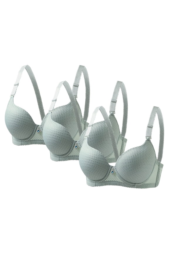 Womens Seamless Wirefree Bra 3-Pack, T-Shirt Comfort Bras for Everyday & Lounge, Light Support Full Coverage, Sizes M-4XL, Green,Size 2XL