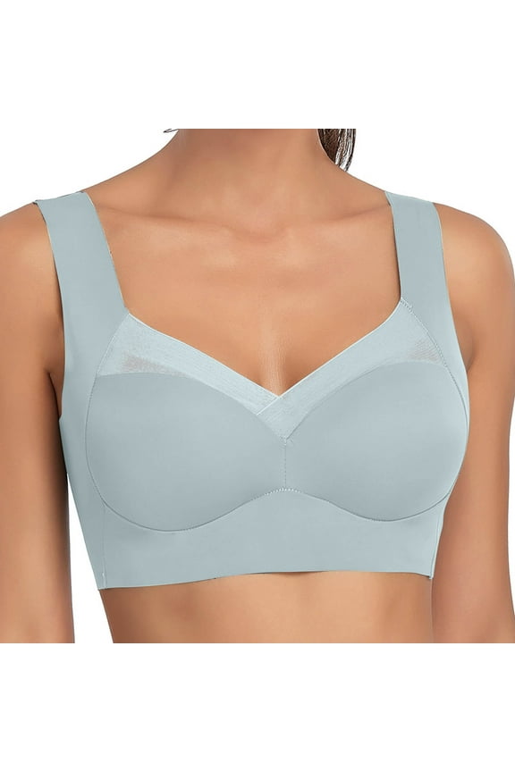 Womens Seamless Wirefree Bras Comfy Mesh Soft Padded Back Smoothing Bra