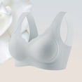 thumbnail image 1 of Womens Seamless Wireless Bra, Wide Strap V-Neck Breathable Casual Comfortable Smoothing Shaping Brassiere Blue Front Close Bra M, 1 of 5
