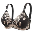 thumbnail image 1 of Womens Seamless Wireless Bras Full Coverage No Wire Bra Non Padded Adjustment Strap Everyday Bralettes Black 36, 1 of 2