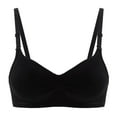 thumbnail image 1 of Womens Seamless Wireless Bras Full Coverage No Wire Bra Thin T‑shirt Bra Adjustment Strap Everyday Bralettes Black 38, 1 of 4