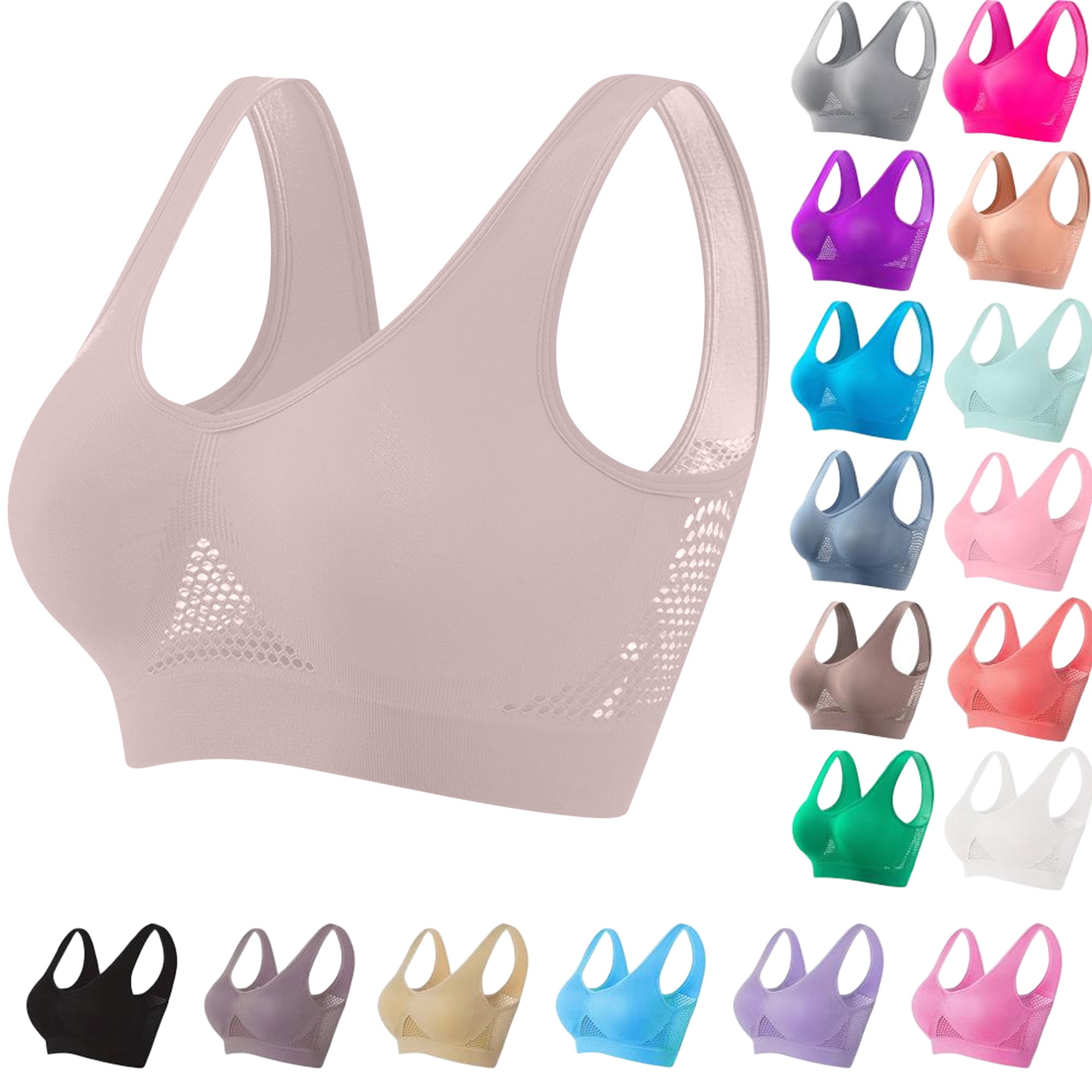Womens Seamless Wireless Bras Sports High Support Sports Bra Wirefree ...