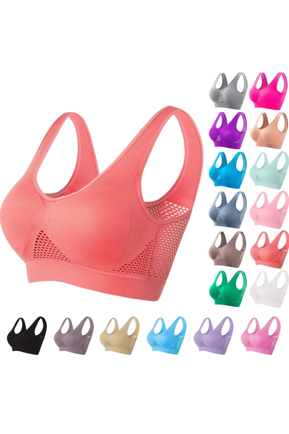Womens Seamless Wireless Bras Sports High Support Sports Bra Wirefree Yoga Bra for Women
