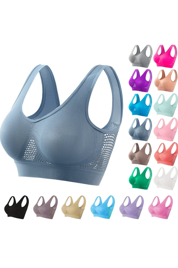 Womens Seamless Wireless Bras Sports High Support Sports Bra Wirefree Yoga Bra for Women