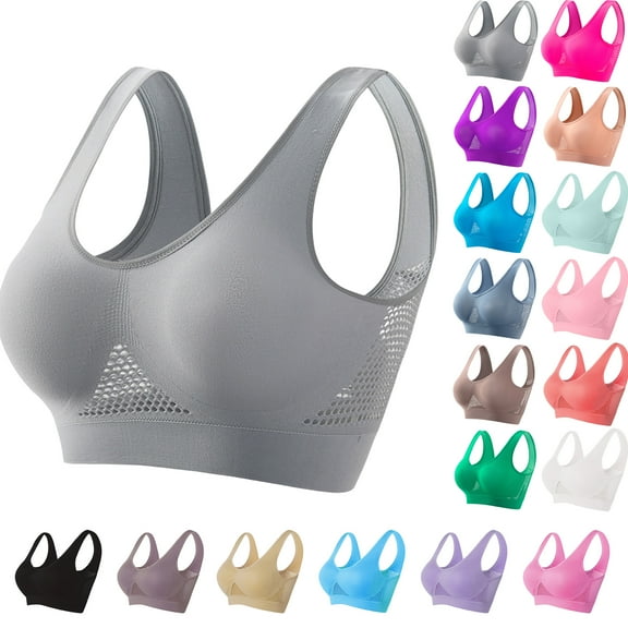 Womens Seamless Wireless Bras Sports Bras for Women High Support Sports Bra Wirefree Yoga Bra With Removable Pads Bras for Women
