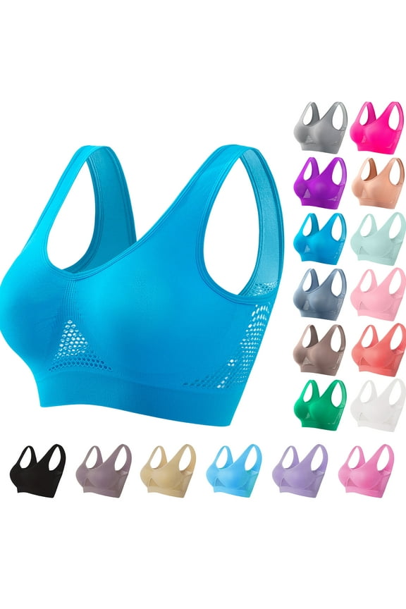Womens Seamless Wireless Bras Sports High Support Sports Bra Wirefree Yoga Bra for Women