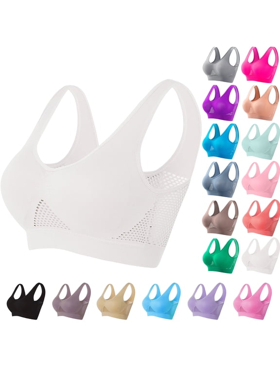 Womens Seamless Wireless Bras Sports High Support Sports Bra Wirefree Yoga Bra for Women