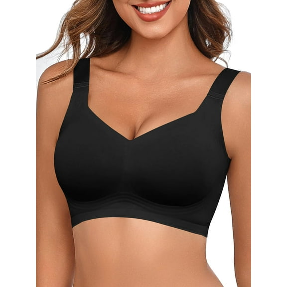 Womens Seamless Wireless Supportive Bra,Comfortable Bralette Supportive Tshirt Bra No Underwire Seamless Push Up Everyday Bras