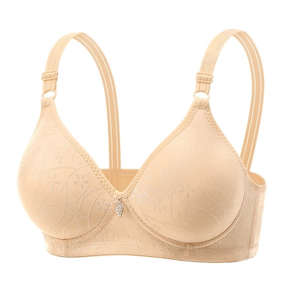 Womens Seamless Wireless Supportive Bra JIANLAI One Smooth U Smoothing Underwire Bras for Women, Convertible Straps, Ultra Light Beige
