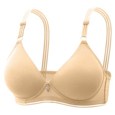 Womens Seamless Wireless Supportive Bra Push Up Comfort Soft No Underwire Full Coverage T-Shirt Bra Camel 34