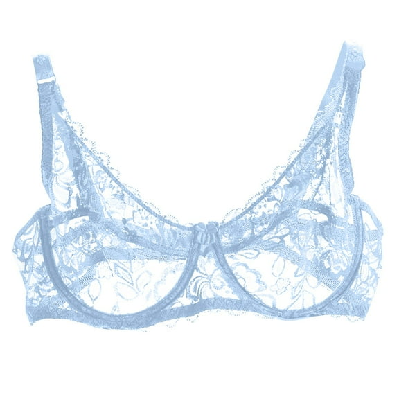 Womens Seamless Wireless Supportive Bra Push Up Comfort Soft No Underwire Full Coverage T-Shirt Bra Light Blue 40