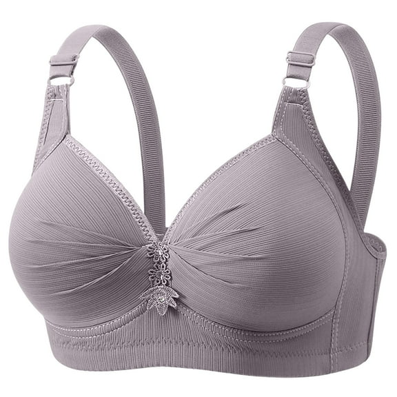 Womens Seamless Wireless Supportive Bra Push Up Comfort Soft No Underwire Full Coverage T-Shirt Bra Light Gray 40