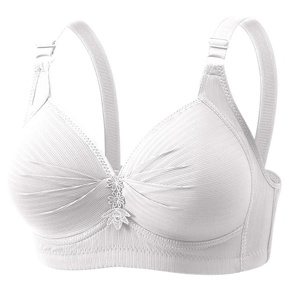 Womens Seamless Wireless Supportive Bra Push Up Comfort Soft No Underwire Full Coverage T-Shirt Bra White 36