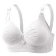 thumbnail image 1 of Womens Seamless Wireless Supportive Bra Push Up Comfort Soft No Underwire Full Coverage T-Shirt Bra White 50, 1 of 2