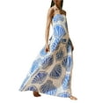 thumbnail image 1 of Womens Seashell Print Maxi Cami Dress with Tie Front and Slit for Women Slightly Stretchy 100% Polyester Fabric, 1 of 7