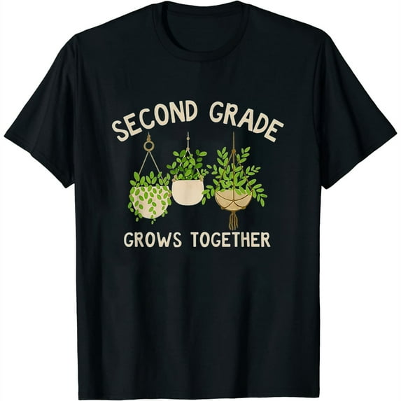 Womens Second Grade Grows Together T-Shirt Black Small