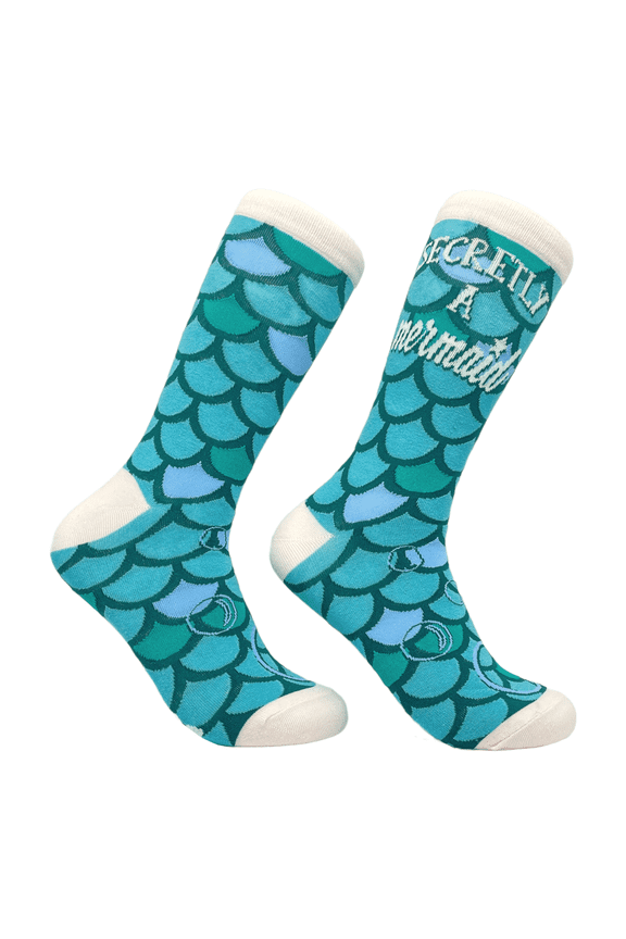 Womens Secretly A Mermaid Socks Cute Funny Gift for Her Fun Novelty Footwear