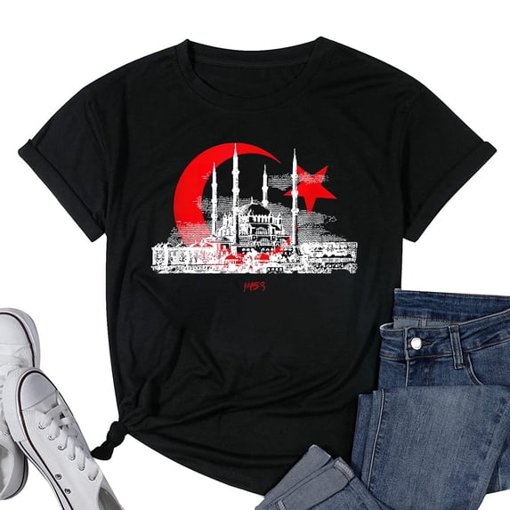 Womens Selimiye Camii Mosque Islam Turkish Flag Mosque T-Shirt Black 3X-Large