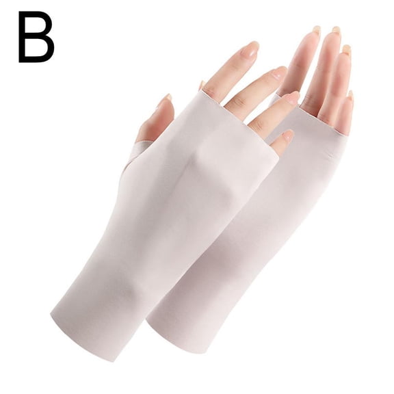 Womens Semi-finger Driving Glove Sun Protection Gloves Summer Fingerless Gloves Ice Silk Fingers UV Half Gloves