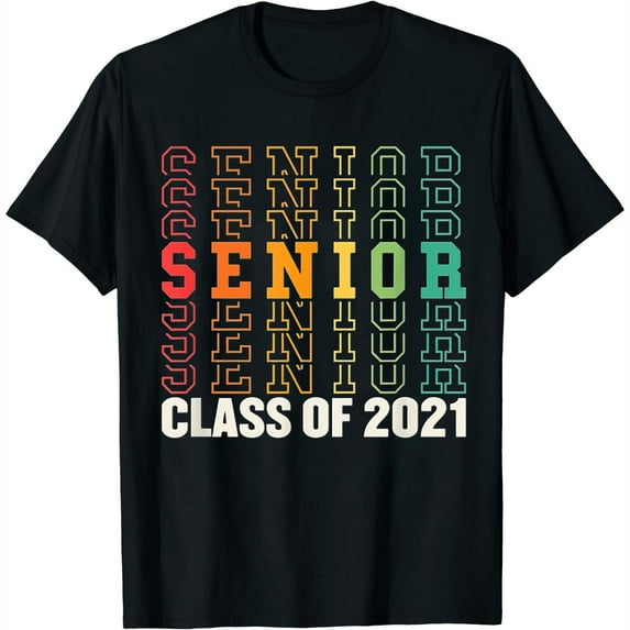 Womens Senior 2021 Class Of 2021 Graduation Grad Gift High School T-Shirt Black 2XL