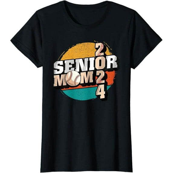 Womens Senior Mom 2024 Baseball Class Of 2024 Graduation Grad Mom T-Shirt