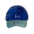 thumbnail image 1 of Womens Sequin Fashion Baseball Cap w/ Full Stoned Bill - Royal/AB Jelly, 1 of 4