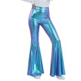 thumbnail image 1 of Womens Sequin Flare Pant Sparkly High Waisted Leg Bell Bottom Glitter Trousers Night Out Clubwear, 1 of 5