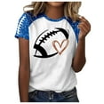 thumbnail image 1 of Womens Sequin Football Shirts 2025 Game Day Funny Graphic Short Sleeved Tops Summer Trendy Casual Pullover Tee Blouses, 1 of 5