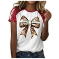 thumbnail image 1 of Womens Sequin Football Shirts 2025 Game Day Funny Graphic Short Sleeved Tops Summer Trendy Casual Pullover Tee Blouses, 1 of 5