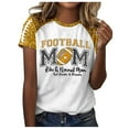 thumbnail image 1 of Womens Sequin Football Shirts 2025 Game Day Funny Graphic Short Sleeved Tops Summer Trendy Casual Pullover Tee Blouses, 1 of 5