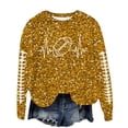 thumbnail image 1 of Womens Sequin Football Sweatshirts 2025 Game Day Long Sleeve Baseball Graphic Tops Fall Winter Casual Crew Neck Pullover Blouses, 1 of 4